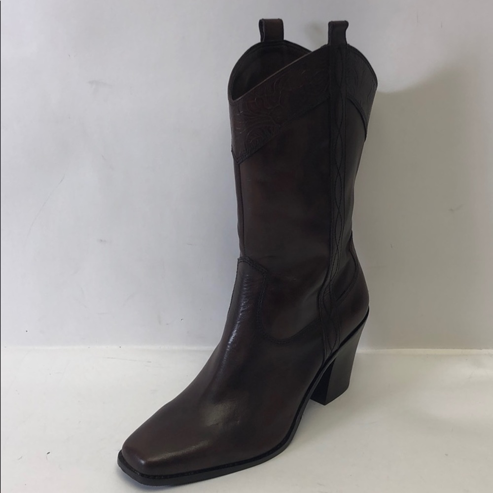 Antonio Melani Leather Dark Brown Boots 9.5M New with deffect
